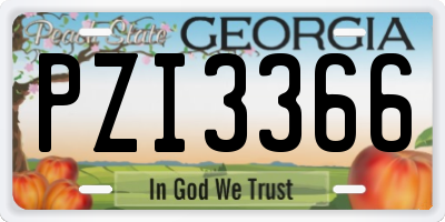 GA license plate PZI3366