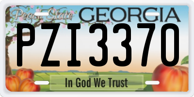 GA license plate PZI3370