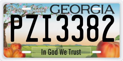 GA license plate PZI3382