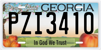 GA license plate PZI3410