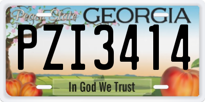 GA license plate PZI3414