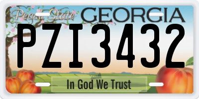 GA license plate PZI3432