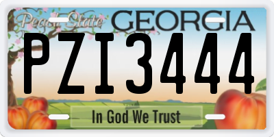 GA license plate PZI3444