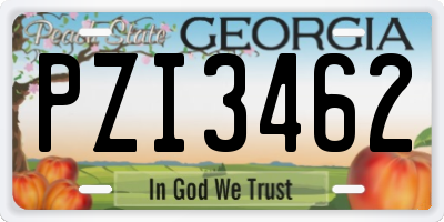 GA license plate PZI3462