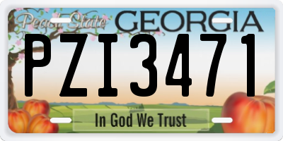 GA license plate PZI3471