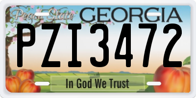 GA license plate PZI3472