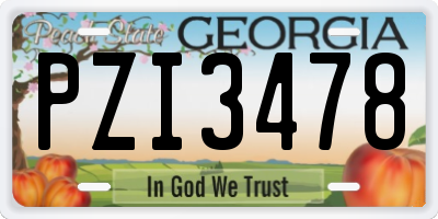 GA license plate PZI3478