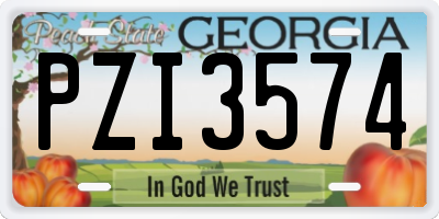 GA license plate PZI3574