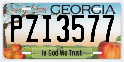 GA license plate PZI3577