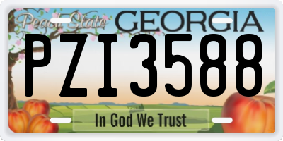 GA license plate PZI3588