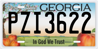 GA license plate PZI3622