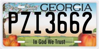 GA license plate PZI3662