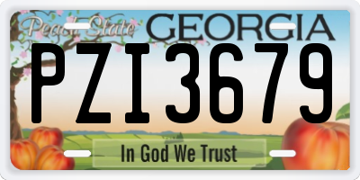 GA license plate PZI3679