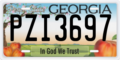 GA license plate PZI3697