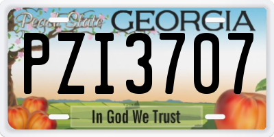 GA license plate PZI3707
