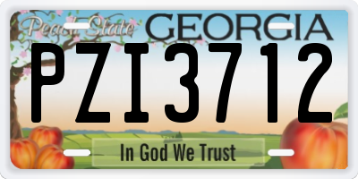 GA license plate PZI3712