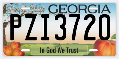 GA license plate PZI3720