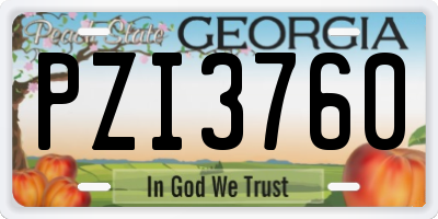 GA license plate PZI3760