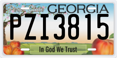 GA license plate PZI3815