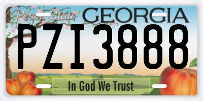 GA license plate PZI3888