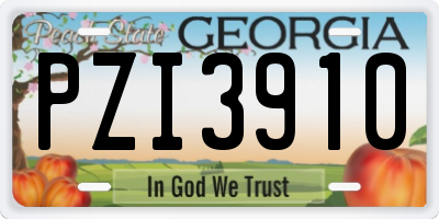GA license plate PZI3910