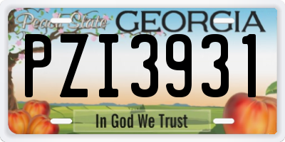 GA license plate PZI3931