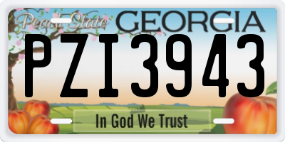 GA license plate PZI3943