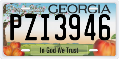 GA license plate PZI3946