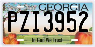 GA license plate PZI3952