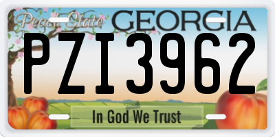 GA license plate PZI3962