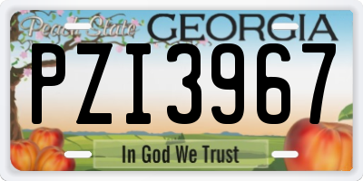 GA license plate PZI3967