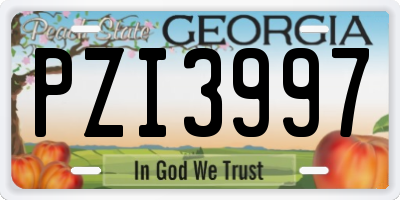 GA license plate PZI3997