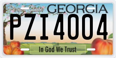 GA license plate PZI4004