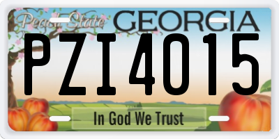 GA license plate PZI4015