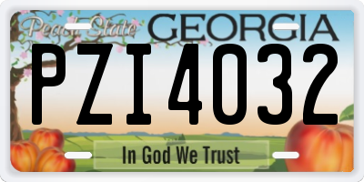GA license plate PZI4032