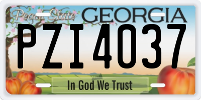 GA license plate PZI4037