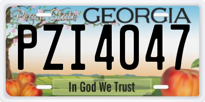 GA license plate PZI4047