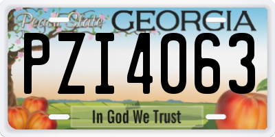 GA license plate PZI4063