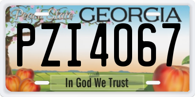 GA license plate PZI4067