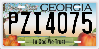 GA license plate PZI4075