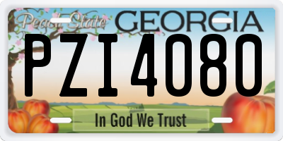 GA license plate PZI4080