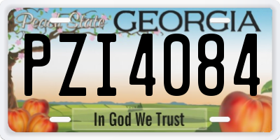 GA license plate PZI4084