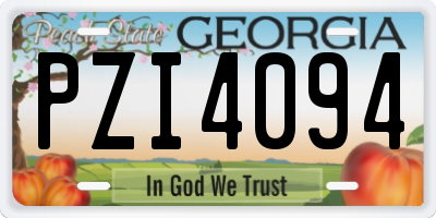 GA license plate PZI4094