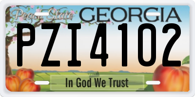 GA license plate PZI4102