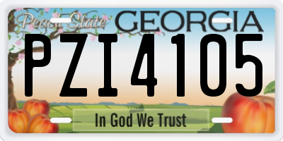 GA license plate PZI4105