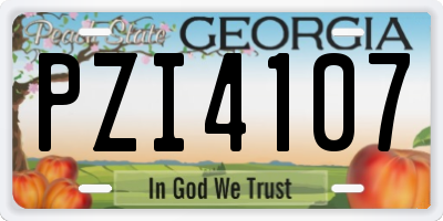 GA license plate PZI4107