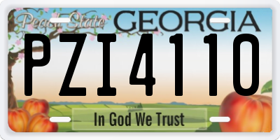 GA license plate PZI4110