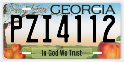 GA license plate PZI4112