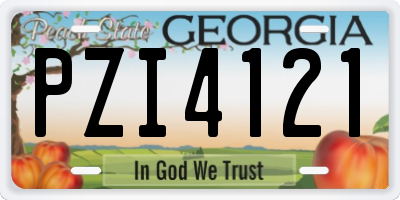 GA license plate PZI4121