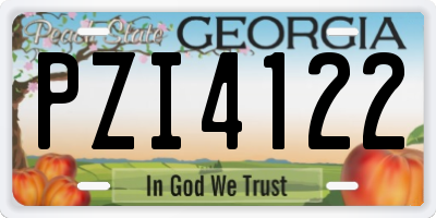 GA license plate PZI4122